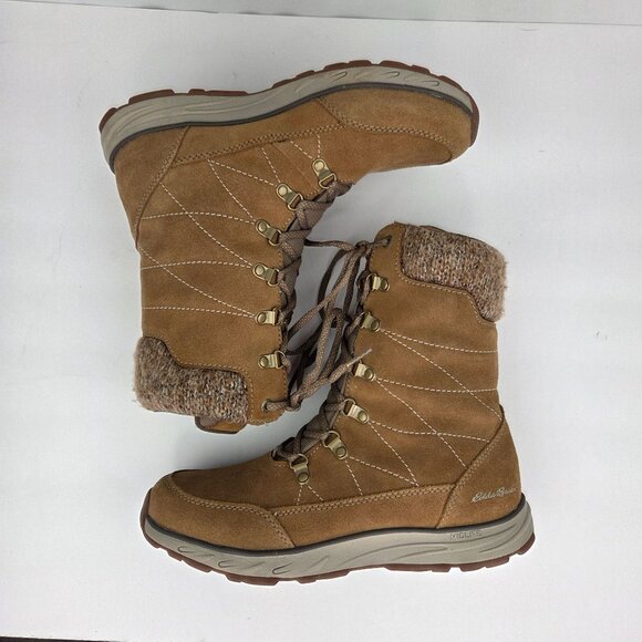 Eddie Bauer Laurel Lace Up Waterproof Suede Boots Tan Size 8.5 - Picture 8 of 10
